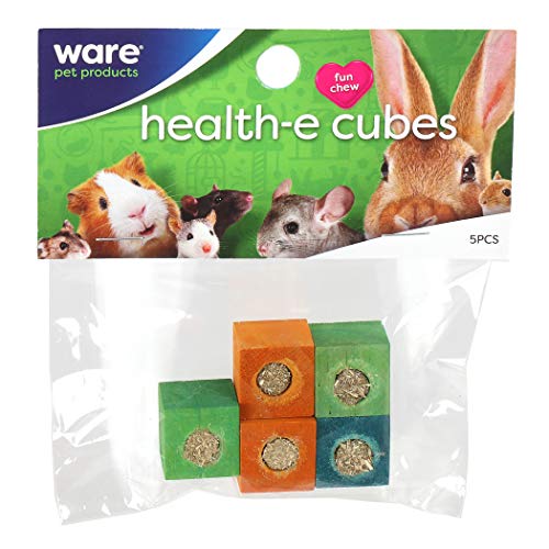 Ware Pet Products Health-E Cubes with Timothy Hay, 5 Pieces, Small Pet Chew Toys