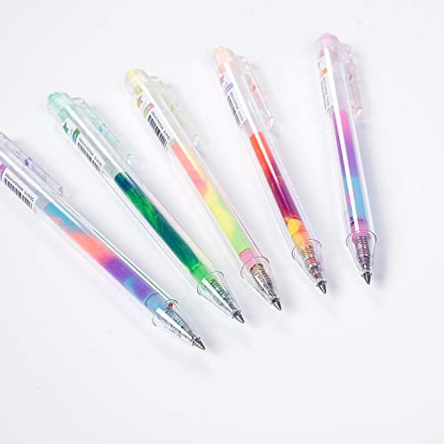 Mnixy Youkai Rainbow Color Gel Ink Rollerball Pen Retractable（5 pack）