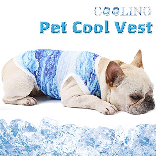 Hotumn Dog Cooling Vest Instant Cooling Dog Clothes Breathable Walking Dog Costume Dog Shirts Summer Tank Top Ice Vest for Small Dogs Cats Walking Exercise Hiking