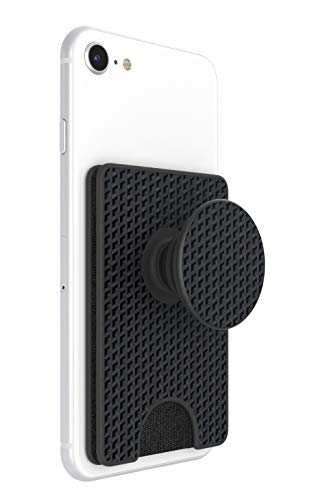 PopSockets PopWallet+ with Integrated Swappable PopTop - Black Carbon