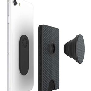 PopSockets PopWallet+ with Integrated Swappable PopTop - Black Carbon