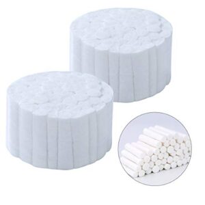 100 Count Cotton Rolls #2 Medium 1.5" Dental Gauze Cotton Rolls Non-Sterile 100% Natural Cotton High Absorbent Cotton