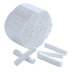 100 Count Cotton Rolls #2 Medium 1.5" Dental Gauze Cotton Rolls Non-Sterile 100% Natural Cotton High Absorbent Cotton