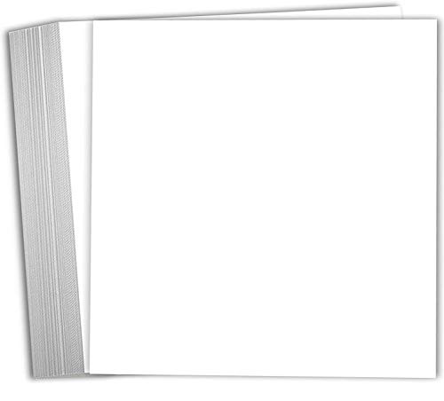 Hamilco 6x6 White Scrapbook Cardstock Paper 80lb Cover Card Stock 100 Pack