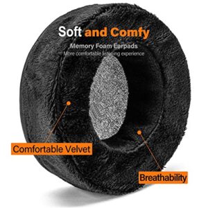 Replacement Ear Pads Compatible with HD668B, SR850, ATH-A900, ATH-AD500X, ATH-A700, AD700X, AD900X, ATH-A990z, ATH-R70X, ATH D700X, AD1000X, AD2000X Headphones (Velour Black)