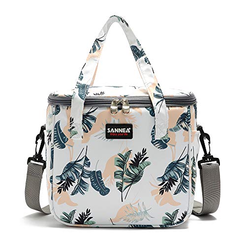 Aschar Reusable Insulated Thermal Lunch Bag Cute Lunch Box for Teens Boys Girls Adult Women Work School Outdoor Travel Picnic Beach BBQ party (Leaves)