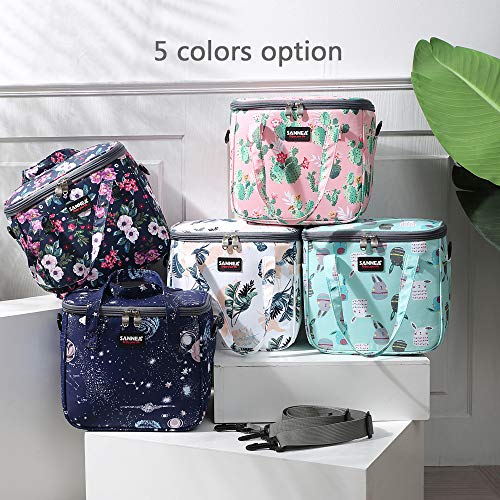 Aschar Reusable Insulated Thermal Lunch Bag Cute Lunch Box for Teens Boys Girls Adult Women Work School Outdoor Travel Picnic Beach BBQ party (Leaves)