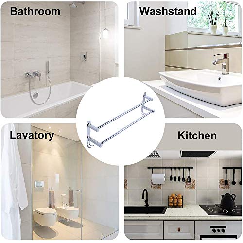 Towel Bars Freely Retractable 20-30 Inche Stainless Steel 304 Bath Towel Rack Strong 3M Adhesive Bathroom Wall-mounting Free mounting Hole-Installing washroom Kitchen Space Saving (2 Bars)