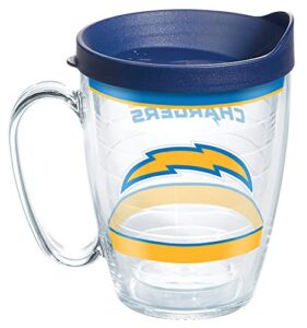 tervis made in usa double walled nfl los angeles chargers insulated tumbler cup keeps drinks cold & hot, 16oz mug, tradition