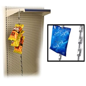 clip strip® brand metal merchandise hangers, 29" l with 12 clips, heavy duty chip display, silver, 2 pack