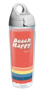tervis made in usa double walled 30a beach happy insulated tumbler cup keeps drinks cold & hot, 24oz water bottle, retro stripes