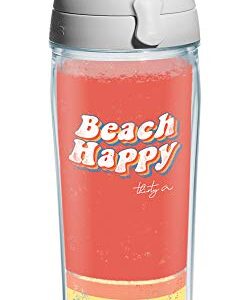 Tervis Made in USA Double Walled 30A Beach Happy Insulated Tumbler Cup Keeps Drinks Cold & Hot, 24oz Water Bottle, Retro Stripes