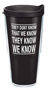 tervis friends - they don't know made in usa double walled insulated tumbler travel cup keeps drinks cold & hot, 24oz, classic