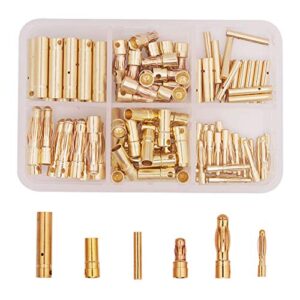 Treehobby 100PCS 2mm 3.5mm 4mm Male Female Gold Banana Plug Bullet Connector for RC Battery ESC Motor Wire Plug