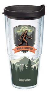 tervis 1366014 social distancing yeti insulated tumbler, 24oz, clear - tritan