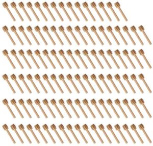 wood honey dipper sticks - searea 100pcs 3inch wooden honey dipper stick wooden syrup dippers honeycomb sticks perfect for drizzling honey,maple syrup,chocolate, caramel,honey spoons