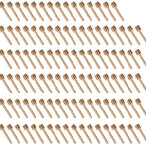 Wood Honey Dipper Sticks - Searea 100Pcs 3Inch Wooden Honey Dipper Stick Wooden Syrup Dippers Honeycomb Sticks Perfect for Drizzling Honey,Maple Syrup,Chocolate, Caramel,Honey Spoons