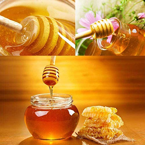 Wood Honey Dipper Sticks - Searea 100Pcs 3Inch Wooden Honey Dipper Stick Wooden Syrup Dippers Honeycomb Sticks Perfect for Drizzling Honey,Maple Syrup,Chocolate, Caramel,Honey Spoons