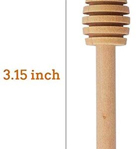 Wood Honey Dipper Sticks - Searea 100Pcs 3Inch Wooden Honey Dipper Stick Wooden Syrup Dippers Honeycomb Sticks Perfect for Drizzling Honey,Maple Syrup,Chocolate, Caramel,Honey Spoons