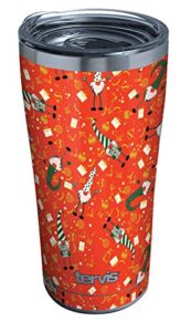 tervis christmas gnomes pattern holiday triple walled insulated tumbler cup keeps drinks cold & hot, 20oz, stainless steel