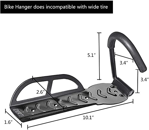 DIRZA Bike Wall Mount Rack with Tire Tray - Vertical Bike Storage Rack for Indoor,Garage,Shed - Easy to install - Great for Hanging Road,Mountain or Hybrid Bikes - Screws Included - 2 Pack