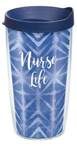 tervis nurse life made in usa double walled insulated tumbler travel cup keeps drinks cold & hot, 16oz, clear
