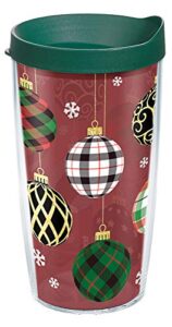 tervis made in usa double walled christmas holiday ornaments insulated tumbler cup keeps drinks cold & hot, 16oz, clear