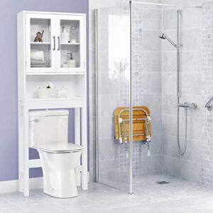 bestcomfort over the toilet cabinet storage, bathroom space saver, organizer over toilet storage, freestanding above the toilet shelves rack unit (64'' h)