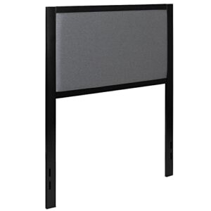 flash furniture melbourne metal upholstered twin size headboard in dark gray fabric