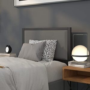 Flash Furniture Melbourne Metal Upholstered Twin Size Headboard in Dark Gray Fabric