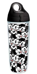 tervis made in usa double walled disney® - mickey expressions insulated tumbler cup keeps drinks cold & hot, 24oz water bottle, clear