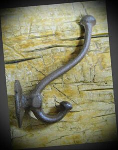 newssign lot of 4 vintage rustic cast iron brown mission style coat hooks hat hook rack hall tree restoration decor #rlx-0385pmi warranity by prmch