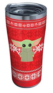 tervis star wars the mandalorian christmas holiday sweater triple walled insulated tumbler, 2 piece set, stainless steel