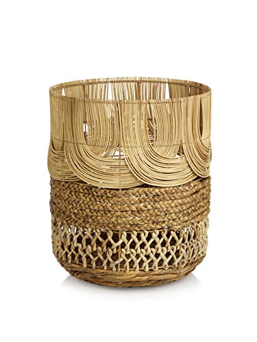 Zodax Melaka Multi-Weave Rattan & Water Hyacinth Decorative Baskets, Natural