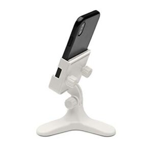 WeatherTech DeskFone Two View White Universal Phone Holder for Flat Surfaces, Office, Kitchen, Nightstand - White Plastic Knobs