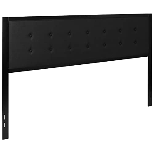 Flash Furniture Bristol Metal Tufted Upholstered King Size Headboard in Black Fabric