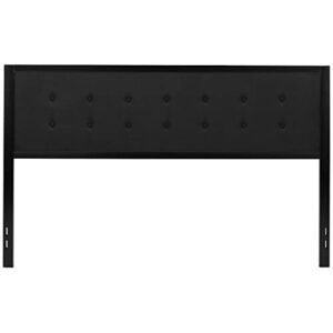 Flash Furniture Bristol Metal Tufted Upholstered King Size Headboard in Black Fabric