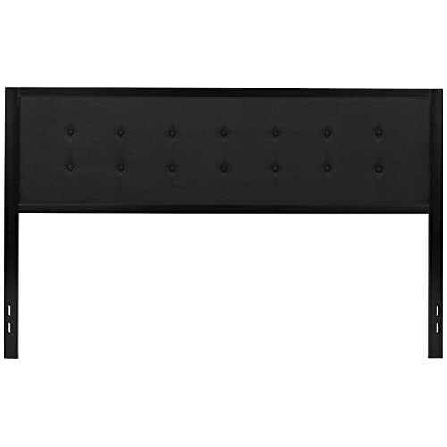 Flash Furniture Bristol Metal Tufted Upholstered King Size Headboard in Black Fabric