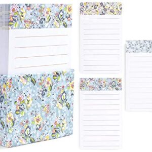 Vera Bradley Tab Notes with 90 Double Sided Lined Sheets for Daily Planner, Loose Paper Pad with Decorative Storage Box, Floating Garden