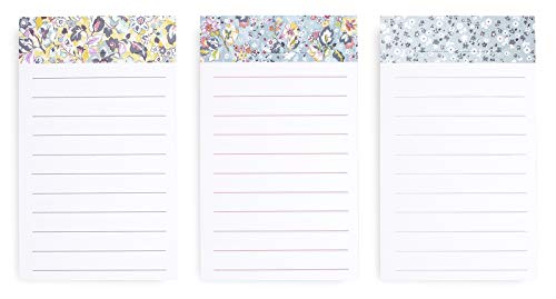 Vera Bradley Tab Notes with 90 Double Sided Lined Sheets for Daily Planner, Loose Paper Pad with Decorative Storage Box, Floating Garden