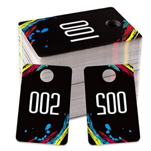 facraft number tags, 001-100 number cards, 2.3"x 3.5" live numbers, normal and reverse mirror image