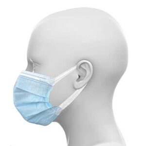 Single Use Pullout Comfort Earloop Disposable Face Mask (Pack of 50), Blue - Latex Free