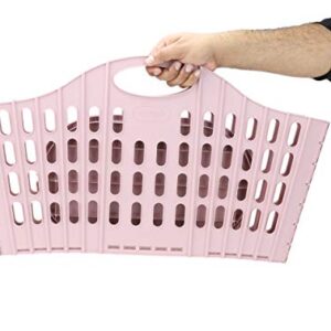 Mind Reader Collapsible Laundry Basket 38 Liter/10 Gallon, Ventilated Plastic Hamper, Compact Clothes Basket, Pink