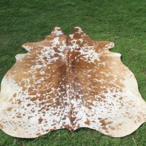 New Large 100% Brown & White Cowhide Leather Rugs Cow Hide Skin Carpet Area 26-30 SQ.FT (Brown & White)