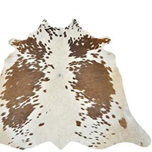 New Large 100% Brown & White Cowhide Leather Rugs Cow Hide Skin Carpet Area 26-30 SQ.FT (Brown & White)