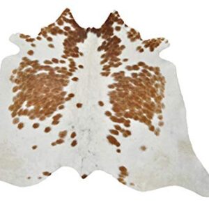 New Large 100% Brown & White Cowhide Leather Rugs Cow Hide Skin Carpet Area 26-30 SQ.FT (Brown & White)