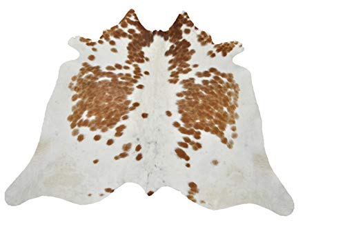 New Large 100% Brown & White Cowhide Leather Rugs Cow Hide Skin Carpet Area 26-30 SQ.FT (Brown & White)