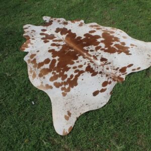 New Large 100% Brown & White Cowhide Leather Rugs Cow Hide Skin Carpet Area 26-30 SQ.FT (Brown & White)