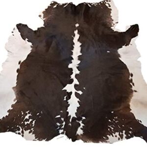 New Large 100% Brown & White Cowhide Leather Rugs Cow Hide Skin Carpet Area 26-30 SQ.FT (Brown & White)