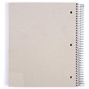 Mintra Office Durable Spiral Notebooks, 5 Subject, (Salmon, College Ruled 1pk), 200 Sheets, 5 Poly Pockets, Moisture Resistant Cover, School, Office, Business, Professional